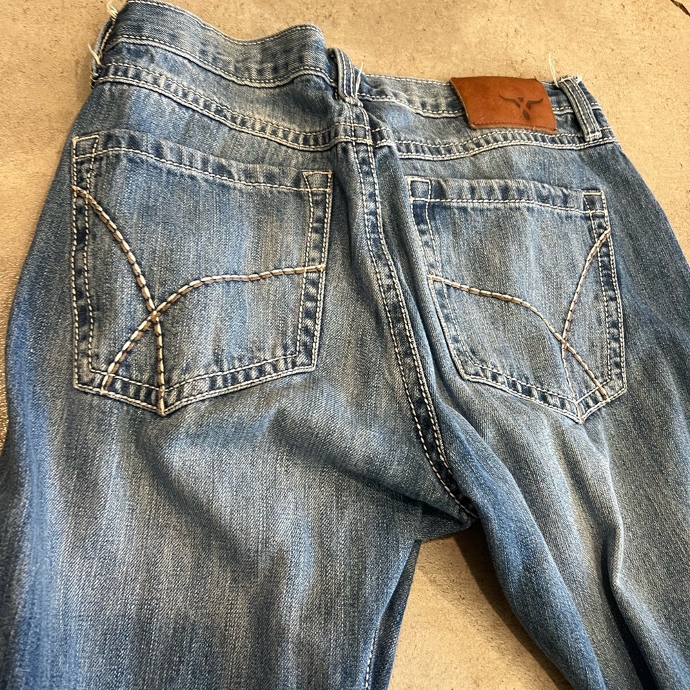 Wrangler Men's Denim Bootcut Jeans with Leather Patch